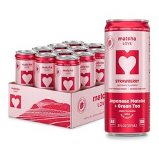 Matcha LOVE 패션 프루트 말차 + 녹차 단맛 226.8g8온스 12팩 230329, 딸기, 226.8g