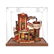 New Year 선물공장 DIY 목조 오르골 하우스 키트 우드퍼즐 선물 창의력장난감, 선물 공장 (투명 박스)