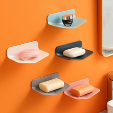 욕실용 비누 홀더 샤워 월 장착 샤워용 자가 배수 접시 주방용 플라스틱 스펀지 홀더., White, 1