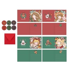 크리스마스 인사말 카드 접이식 선물 봉투와 스티커 축복 새해 파티 초대장, 1개, 1. XZXF004-12
