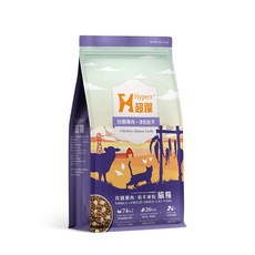 Hyperr超躍 無穀凍乾貓糧 雞肉鮭魚羊口味, 糧食, 2kg, 1個