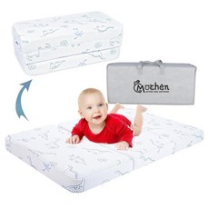 Mochen Trifold Pack and Play Mattress 38"x26" Dual-Sided Memory Foam Pack n Play Mattresses Pad, Mochen Trifold Pack and Play M