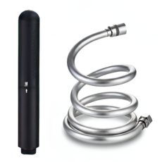 베아티투도 수압상승 스프레이건 샤워기 헤드 + 물때방지 호스, 블랙, 1개, 블랙