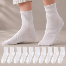 이루모아 데일리 남성 여성 공용 밴딩 골지 양말 10켤레