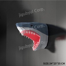 페이퍼크래프트 페이퍼 종이 크래프트 종이접기 3D 대형종이접기, 일반 종이 버전, O. P195-5상어머리다크블루+화이트