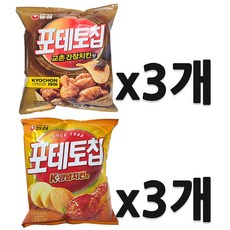 농심 포테이토칩 교촌간장치킨맛 95g + K 양념치킨맛 86g 포테이토칩세트, 181g, 3세트