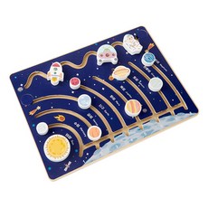 TOOKY 원목 퍼즐판 태양계 행성궤도 따라가기 503N 가베 완구 놀이 아기, 11피스, 1개