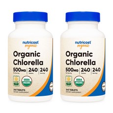 뉴트리코스트 오가닉 클로렐라 500mg 240태블릿 2병, 240정, 2개