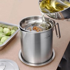 까사니 스텐 오일포트 남은기름 보관통 오일팟 2L, 상세, 1개