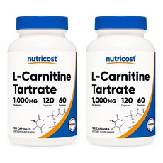 뉴트리코스트 L-카르니틴 타르트레이트 1000mg 캡슐, 240정, 2개