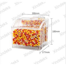 디저트박스 젤리 간식 사탕 캔디 투명 아크릴 보관함 칸막이 포함 20cm, QT-0101C 지름20x높이18cm, 1개