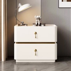 Tixpra 모던 인테리어 침대 협탁 심플 이태리 감성 수납형 서랍장 INS풍 침실 미니멀 사이드 테이블 완제품 배송 하이그로시 세라믹 상판, 1개, 흰색40*45*48