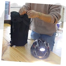 헬멧 백팩 전용 배터리팩 수납가방 블랙 야외활동 장비보관 가방, 배터리백팩-블랙