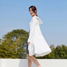 防曬外套女夏天輕薄透氣冰絲涼感外套大尺碼吸濕排汗速乾防曬衣遮陽防曬外套寬鬆連帽罩衫休閒運動登山長版上衣修身工作外套