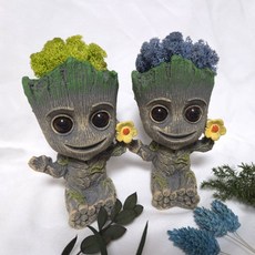 [이브닝메종] 스칸디아모스 그루트 화분 천연이끼 선물, 1개, 라벤더블루