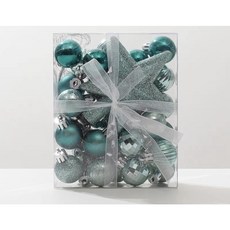 聖誕球掛飾組 3公分29件 附星星 綠色系 聖誕樹裝飾品, (E)3cm29顆+星星-綠色, 1套