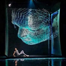 호환맞춤형 대형 무대 3D 폴리에스터 홀로그램 메쉬 스크린 필름 프로젝션 거즈 휴대용 전면/후면, 03 90인치, 01 China Mainland