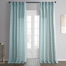 HPD Half Price Drapes 모던 기하학 프린트 커튼 274.3cm(108인치) 길이 럭셔리 면 (패널 1개) 침실 및 거실용 암막 창문 커튼 너비 127cm(50