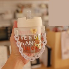 夏季女生吸管杯网红高颜值便携塑料水杯学生迷你小巧随行咖啡杯子, 1個, 透明白:300ml