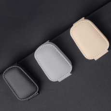 Orosy 차량용 고급 가죽 자석 클립형 안경 선글라스 자석 거치대 1+1, 블랙+블랙, 1세트