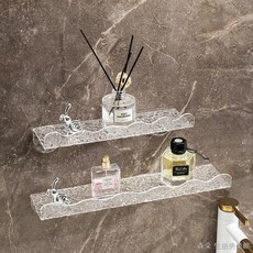 洗手臺置物架兩層無痕收納架 浴室免釘牆層板 水龍頭上的置物架 衛生間壓克力免打孔壁掛 掛墻化妝品洗漱洗手間廁所收納鏡前架, 1個, 輕奢小小號置物架【20CM】