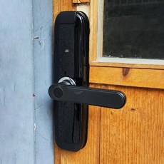 白鐵門室內指紋鎖 老式鐵門指紋電子鎖 AP P密碼 鑰匙 台灣現貨, 二段鎖右指紋/內外開請註明/5合1, G8TT, 提供影片教學