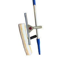 창문 유리 청소 스크러버 연장 폴 스퀴지 도구 표면 청소용, 1개, 12. 2.4m 블루 로드 + 워터 어플리케이터 + 2