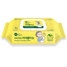 그린핑거 마이키즈 비데물티슈 캡형, 55g, 42매, 1개