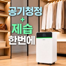 구매1위 대우 미니 원룸 가정용 제습기 12리터 공기청정기 겸용 옷방 의류건조 연속배수, 자동습도조절/타이머