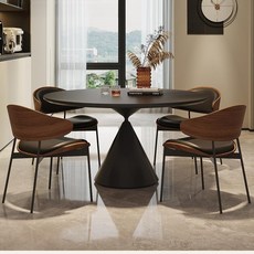 6인용 원형식탁 다이닝 둥근 원형 홈카페 원탁 1200 테이블, 맞춤형 회전판 200위안 추가