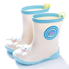 초등학생장화 시나모롤 입체 페이스 화이트 레인부츠