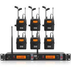 XTUGA RW2080 무선 이어 모니터 시스템 모노 바디팩 2개 듀얼 채널 디자인 IEM UHF 스테이지 이어폰 300Ft 범위 밴드 스튜디오 뮤지션을 위한 40개 주파, 6 bodypack with transmitter