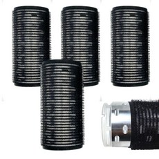 미소라인 고급 열전도 구르프 헤어롤 중형 직경 4cm, 4개, 블랙