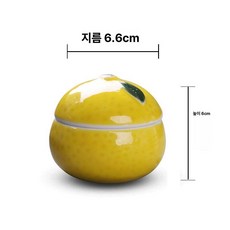 도자기 세라믹 뚜껑포함 못생긴 종지 간장종지 아저씨 오렌지 국수, 1개