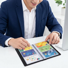 라비노아 전문가 감성 카드 겸용 대량 수납 명함집, 블랙 240장, 3단