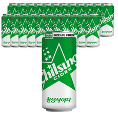 롯데 칠성사이다 24CAN 캔 탄산 음료수, 490ml