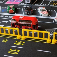 交通路障道路場景停車場配件認知玩具微型攝影交通造型玩具柵欄配件, 1個, 黃色護欄 大, 黃色