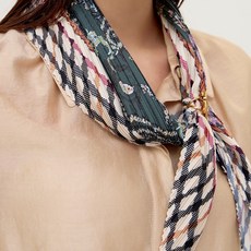 매장정품 DAKS 닥스 DCSC5F412E2 [선물포장][닥스스카프]그린 체크배색 플리츠 스카프 1334147