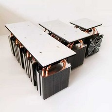 펠티어 냉각기 반도체 쿨링 소자 냉장고 열전기, 1개, 싱글코어 듀얼팬(파워/온도계)