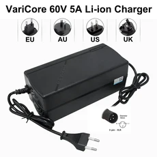 전기 배터리용 리튬 이온 충전기 DC 삼각형 XLR 67.2V 5A 16S 60V 20Ah 30Ah 50Ah 자전거 킥보드 스쿠터, 02 EU, 04 5A -3-pin-XLR, 1개