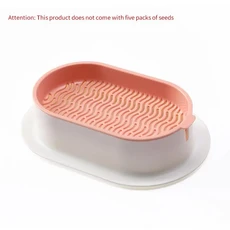 수경 식물 고양이 잔디 발아 분해 스타터 접시 온실 재배 상자 애완 새싹 성장 화분, 19x12.3x4.5cm