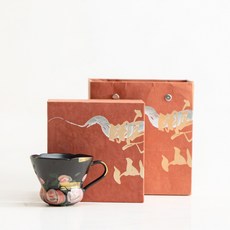 油畫風玫瑰咖啡杯 禮盒裝, 玫瑰留香 - 福祿咖啡杯 禮盒裝 110ml, 1個, 110ml