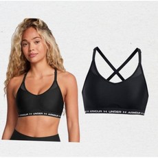 언더아머 운동 스포츠브라 여성 띠 로고 UA 크로스백 로우