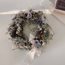 Floraflower 輕藍色聖誕花圈〖聖誕禮物〗交換禮物 聖誕擺設 居家裝飾, 1個, 12公分,無需加購