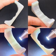 天然A貨翡翠 糯種春彩烏雞飄花藍花邊角料 筷架 筆架 紙鎮, 1個, 10號