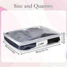 투명 지퍼 보관 가방 플라스틱 스웨터 담요 린넨 침대 시트용 의류 정리함, 1개, 02 White