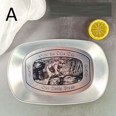 캠핑식판 접시 스텐캠핑식기 5p 세트 빈티지 메탈 트레이 등산식기세트, 1개, 은색