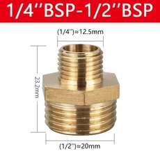 황동 파이프 육각 니플 피팅 1/8 "1/4" 3/8 "1/2" 3/4 "1" BSP 수나사 물 오일 가스용 퀵 어댑터 커플러 커, 03 10 PCS