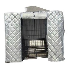 야외개집방한커버 두꺼운 방한커버 겨울 애완동물 보온 방수 고양이 강아지 집 덮개, 1. 동절기 보온(실버) 케이지 미착용, 48X34X35(두꺼운 발열) 적합