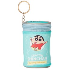 마리모 크래프트 크레용 신짱 미니캔 파우치 신짱 그린 Φ6×H10cm CRS-268, 1개